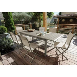 Table Louisiane 187/247x100 Cm Coloris Sand 7 Table Louisiane 187/247x100 Cm Coloris Sand -Élégance Jardin 1043952 2058304