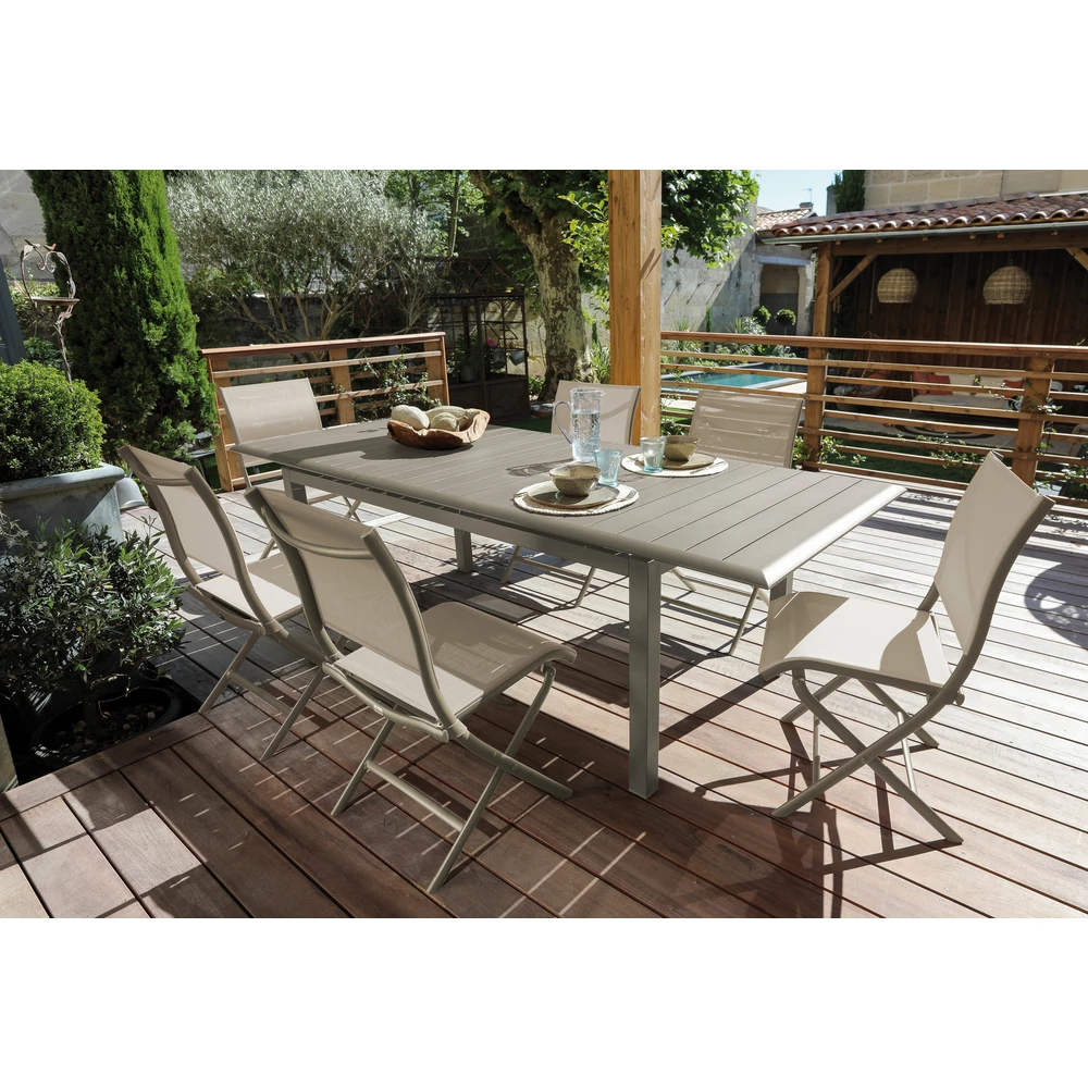 Table Louisiane 187/247x100 Cm Coloris Sand 5 Table Louisiane 187/247x100 Cm Coloris Sand – Image 3