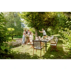 Fauteuil Empilable Ligne ARIES En Aluminium & Toile Coloris Terracotta -Élégance Jardin 1044363 2072053