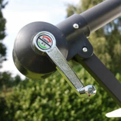 Parasol Déporté 3x3m Et 4 Dalles à Lestées Aluminium Blanc -Élégance Jardin 1a73ecb64f55ce5e