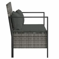VIDAXL Banc De Jardin à 2 Places Avec Coussins Gris Résine Tressée -Élégance Jardin 1bb0117c71343ef6
