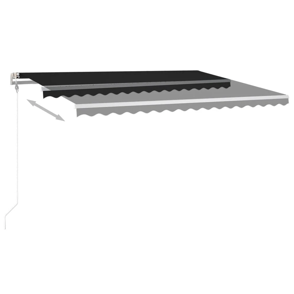 VIDAXL Auvent Manuel Rétractable Avec Led 4x3 M Anthracite 7 VIDAXL Auvent Manuel Rétractable Avec Led 4x3 M Anthracite – Image 5
