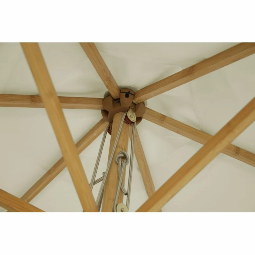 Parasol Droit Poema En Bambou Contreplaqué Et Tissu Beige Clair 7 Parasol Droit Poema En Bambou Contreplaqué Et Tissu Beige Clair – Image 5