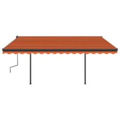 VIDAXL Auvent Manuel Rétractable Avec Led 5x3,5 M Orange Et Marron -Élégance Jardin 3b518760b525a67f