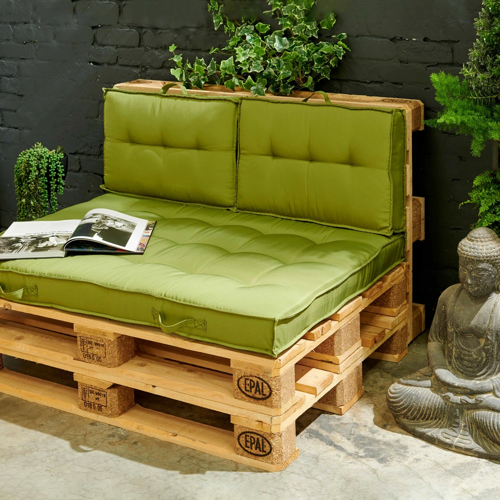 Coussin Pour Palette Matelassé Vert 120 X 80cm 4 Coussin Pour Palette Matelassé Vert 120 X 80cm – Image 2