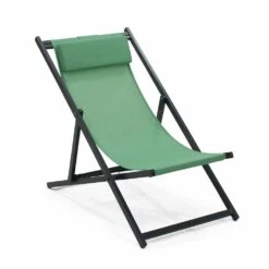 Lot De 2 Transats En Aluminium Vert -Élégance Jardin 4039827ab0bc488b