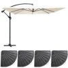 Parasol Déporté 3x3m Et 4 Dalles à Lestées Aluminium Blanc 1 Parasol Déporté 3x3m Et 4 Dalles à Lestées Aluminium Blanc -Élégance Jardin 47ee485ade0c9368