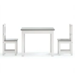 VIDAXL Ensemble De Table Et Chaises Enfants 3 Pcs Blanc Et Gris Mdf -Élégance Jardin 4c80823e7a2b018a