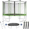 Trampoline " Yoopi " - ø 4.25 M - Avec Filet + Echelle + Couverture + Kit D'ancrage -Élégance Jardin 62384502efa304.93613743