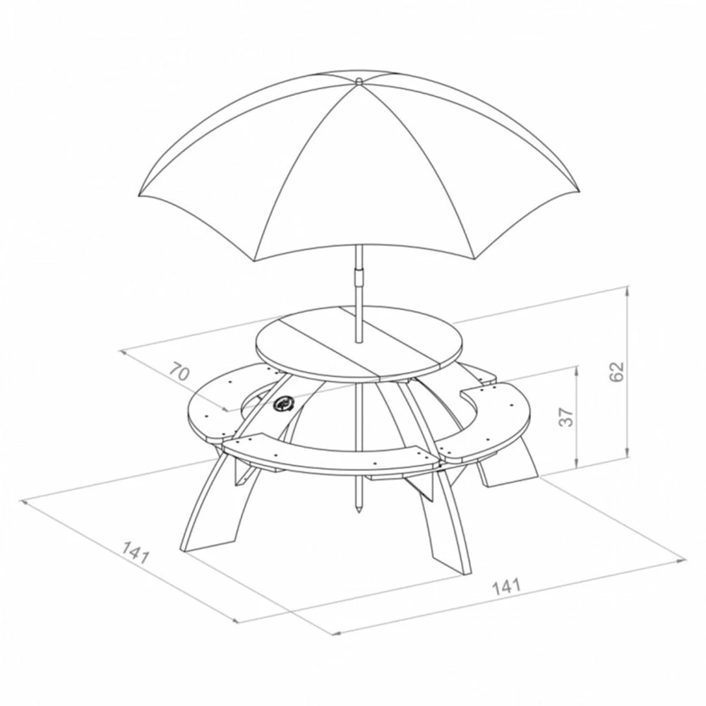 Axi Orion Table Pique Nique Enfant Ronde En Bois Marron & Blanc 7 Axi Orion Table Pique Nique Enfant Ronde En Bois Marron & Blanc – Image 5