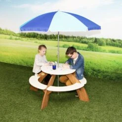 Axi Orion Table Pique Nique Enfant Ronde En Bois Marron & Blanc 10 Axi Orion Table Pique Nique Enfant Ronde En Bois Marron & Blanc -Élégance Jardin 627a6e9be11838.74795888