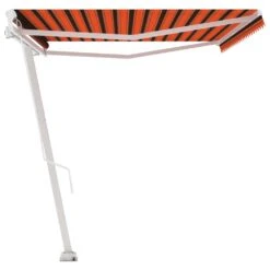 VIDAXL Auvent Manuel Rétractable Sur Pied 500x300 Cm Orange Et Marron 14 VIDAXL Auvent Manuel Rétractable Sur Pied 500x300 Cm Orange Et Marron -Élégance Jardin 6291c455408d8483