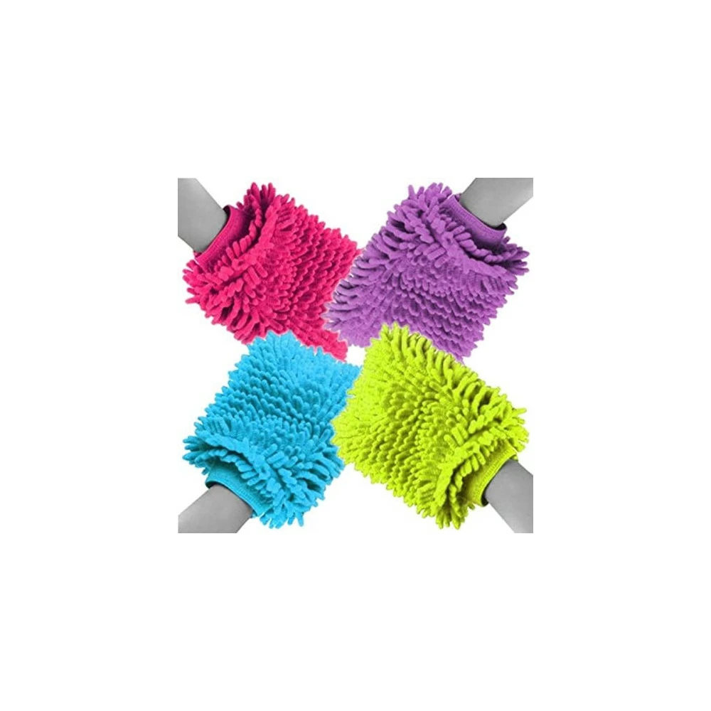 Lot Spécial De 4 Gants Chenille Microfibre Multicolores 3 Lot Spécial De 4 Gants Chenille Microfibre Multicolores