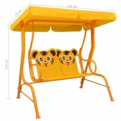 VIDAXL Balancelle Pour Enfants Jaune 115x75x110 Cm Tissu -Élégance Jardin 6310a24af1b794.45273180
