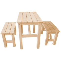 Ensemble Table Et Chaise Enfant En Bois- Table Enfant Avec 2 Chaises - H51x60x36 Cm - M014 -Élégance Jardin 63eb3fcd4b5db1.98210506