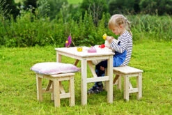 Ensemble Table Et Chaise Enfant En Bois- Table Enfant Avec 2 Chaises - H51x60x36 Cm - M014 -Élégance Jardin 63eb3fcd6bda15.47362078
