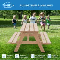 Table Enfant En Bois – Table Et Chaise Enfant - 90x90xh50 Cm - M018-1 -Élégance Jardin 63eb3fd1e0df18.25863601