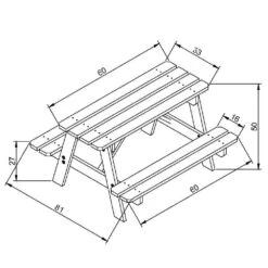 Table Enfant En Bois – Table Et Chaise Enfant - 81x60xh50 Cm - M012-1 -Élégance Jardin 6405d9b68fcda1.45934892