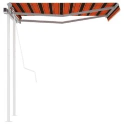 VIDAXL Auvent Rétractable Automatique Et Poteaux 3x2,5 M Orange Marron 10 VIDAXL Auvent Rétractable Automatique Et Poteaux 3x2,5 M Orange Marron -Élégance Jardin 6426dd8771e5b6.06765333