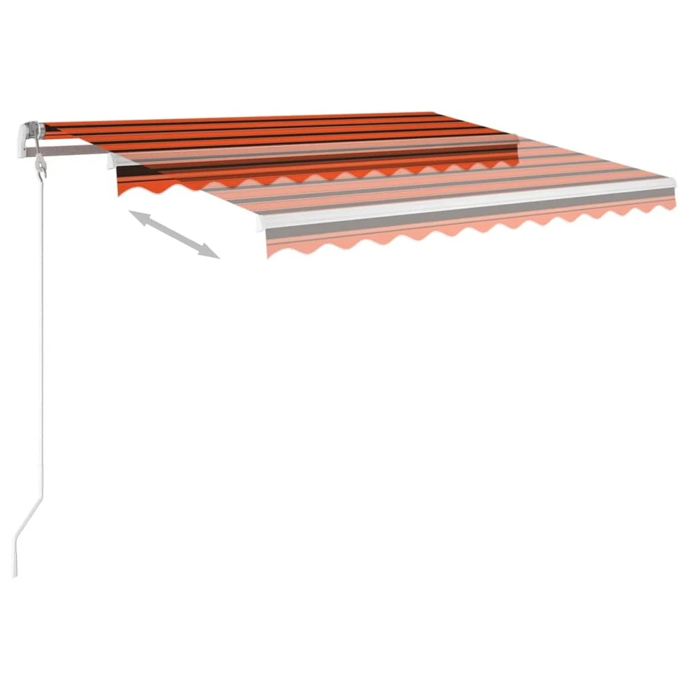 VIDAXL Auvent Rétractable Automatique Et Poteaux 3x2,5 M Orange Marron 6 VIDAXL Auvent Rétractable Automatique Et Poteaux 3x2,5 M Orange Marron – Image 4