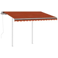 VIDAXL Auvent Rétractable Automatique Et Poteaux 3x2,5 M Orange Marron 11 VIDAXL Auvent Rétractable Automatique Et Poteaux 3x2,5 M Orange Marron -Élégance Jardin 6426dd877f8ce0.41849070