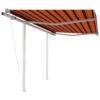 VIDAXL Auvent Rétractable Automatique Et Poteaux 3x2,5 M Orange Marron 2 VIDAXL Auvent Rétractable Automatique Et Poteaux 3x2,5 M Orange Marron -Élégance Jardin 6426dd87860024.63864569