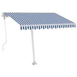 VIDAXL Auvent Automatique Capteur De Vent/led 350x250 Cm Bleu Et Blanc 13 VIDAXL Auvent Automatique Capteur De Vent/led 350x250 Cm Bleu Et Blanc -Élégance Jardin 6426dd8b970426.16931489