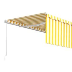 VIDAXL Auvent Manuel Rétractable Avec Store 4,5x3 M Jaune Et Blanc 13 VIDAXL Auvent Manuel Rétractable Avec Store 4,5x3 M Jaune Et Blanc -Élégance Jardin 6426dda08be942.81768818