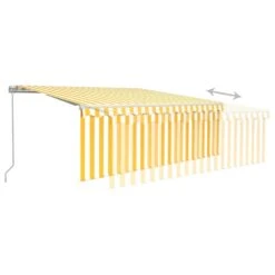 VIDAXL Auvent Manuel Rétractable Avec Store 4,5x3 M Jaune Et Blanc 12 VIDAXL Auvent Manuel Rétractable Avec Store 4,5x3 M Jaune Et Blanc -Élégance Jardin 6426dda0930a13.12138616