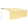 VIDAXL Auvent Manuel Rétractable Avec Store 4,5x3 M Jaune Et Blanc 1 VIDAXL Auvent Manuel Rétractable Avec Store 4,5x3 M Jaune Et Blanc -Élégance Jardin 6426dda09a2068.68603471