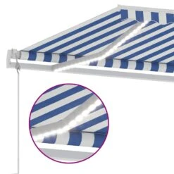 VIDAXL Auvent Automatique Capteur De Vent/led 300x250 Cm Bleu Et Blanc 15 VIDAXL Auvent Automatique Capteur De Vent/led 300x250 Cm Bleu Et Blanc -Élégance Jardin 6426ddaacbec88.27690368