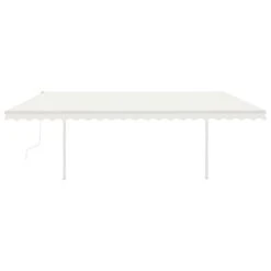 VIDAXL Auvent Automatique Capteur De Vent Et Led 5x3,5 M Crème -Élégance Jardin 6426ddb6a6ead9.59785620