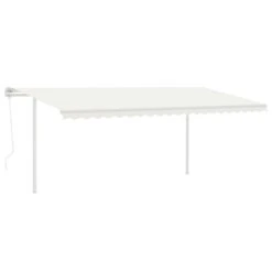 VIDAXL Auvent Automatique Capteur De Vent Et Led 5x3,5 M Crème -Élégance Jardin 6426ddb6b429e0.79402027