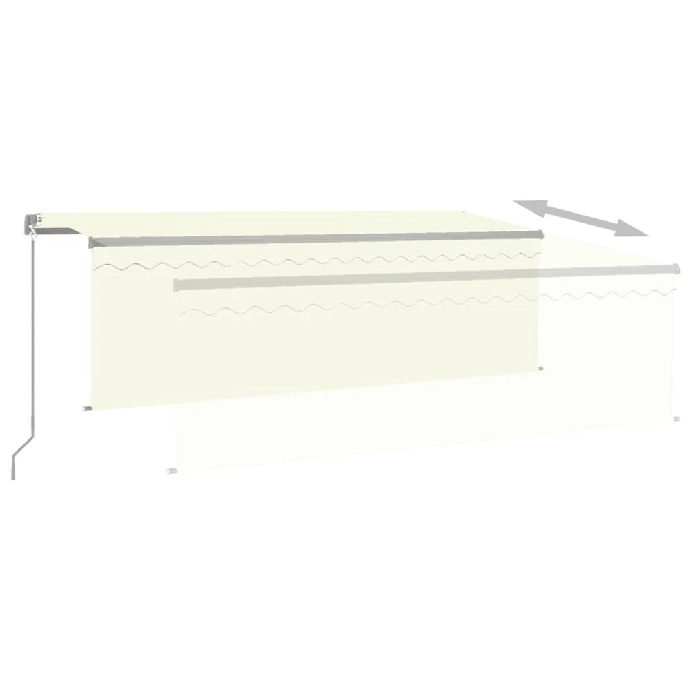 VIDAXL Auvent Manuel Rétractable Avec Store 4,5x3 M Crème 6 VIDAXL Auvent Manuel Rétractable Avec Store 4,5x3 M Crème – Image 4