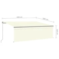 VIDAXL Auvent Manuel Rétractable Avec Store 4,5x3 M Crème 15 VIDAXL Auvent Manuel Rétractable Avec Store 4,5x3 M Crème -Élégance Jardin 6426ddba387f67.12095157