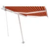 VIDAXL Auvent Automatique Capteur De Vent/led 300x250 Cm Orange/marron -Élégance Jardin 6426ddbb71e117.28958456
