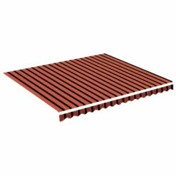VIDAXL Tissu De Remplacement Pour Auvent Orange Et Marron 4x3,5 M -Élégance Jardin 6426ddce68a539.36476204