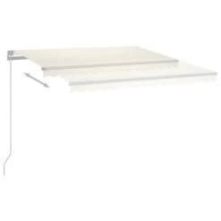 VIDAXL Auvent Automatique Avec Capteur De Vent Et Led 4x3,5 M Crème -Élégance Jardin 6426ddd260d0b9.80140625