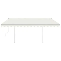 VIDAXL Auvent Automatique Avec Capteur De Vent Et Led 4x3,5 M Crème -Élégance Jardin 6426ddd266b019.44456423