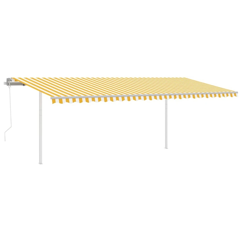 VIDAXL Auvent Automatique Capteur De Vent Et Led 6x3,5m Jaune Et Blanc 4 VIDAXL Auvent Automatique Capteur De Vent Et Led 6x3,5m Jaune Et Blanc – Image 2