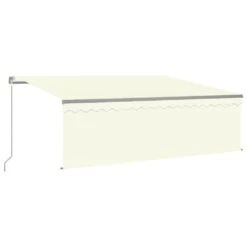VIDAXL Auvent Manuel Rétractable Avec Store 4x3 M Crème 10 VIDAXL Auvent Manuel Rétractable Avec Store 4x3 M Crème -Élégance Jardin 6426dddf161317.29439356