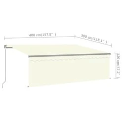 VIDAXL Auvent Manuel Rétractable Avec Store 4x3 M Crème 15 VIDAXL Auvent Manuel Rétractable Avec Store 4x3 M Crème -Élégance Jardin 6426dddf1c1186.74832879