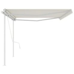 VIDAXL Auvent Automatique Rétractable Poteaux 5x3,5 M Crème 12 VIDAXL Auvent Automatique Rétractable Poteaux 5x3,5 M Crème -Élégance Jardin 6426dde4cf26f5.73375194