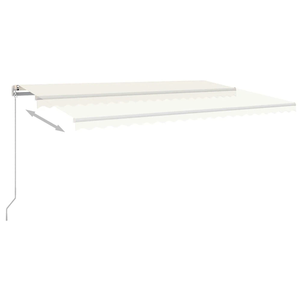 VIDAXL Auvent Automatique Rétractable Poteaux 5x3,5 M Crème 7 VIDAXL Auvent Automatique Rétractable Poteaux 5x3,5 M Crème – Image 5