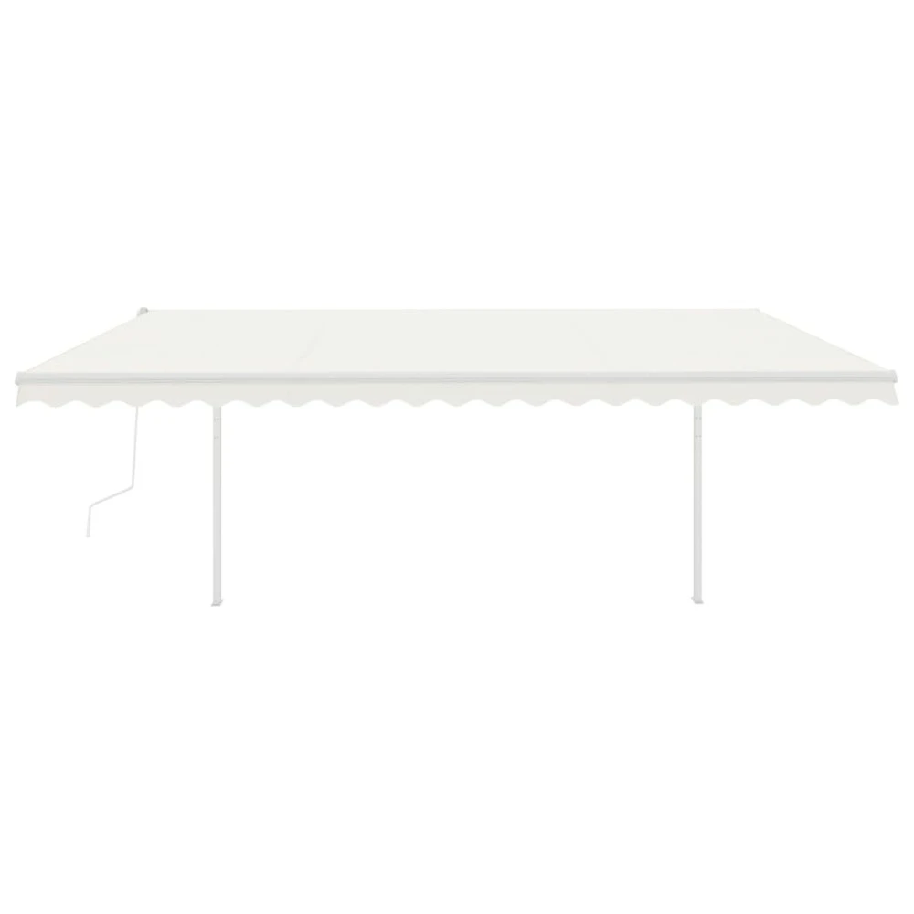 VIDAXL Auvent Automatique Rétractable Poteaux 5x3,5 M Crème 5 VIDAXL Auvent Automatique Rétractable Poteaux 5x3,5 M Crème – Image 3
