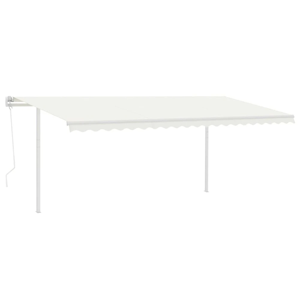 VIDAXL Auvent Automatique Rétractable Poteaux 5x3,5 M Crème 4 VIDAXL Auvent Automatique Rétractable Poteaux 5x3,5 M Crème – Image 2