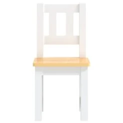 VIDAXL Ensemble De Table Et Chaises Pour Enfants 3 Pcs Blanc Et Beige -Élégance Jardin 64387d74de5973.19658389