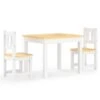 VIDAXL Ensemble De Table Et Chaises Pour Enfants 3 Pcs Blanc Et Beige -Élégance Jardin 64387d74e1cec8.56399221