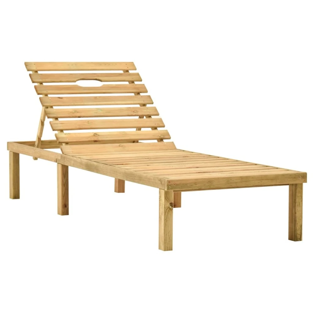 VIDAXL Chaise Longue De Jardin Avec Table Et Coussin Pin Imprégné 4 VIDAXL Chaise Longue De Jardin Avec Table Et Coussin Pin Imprégné – Image 2
