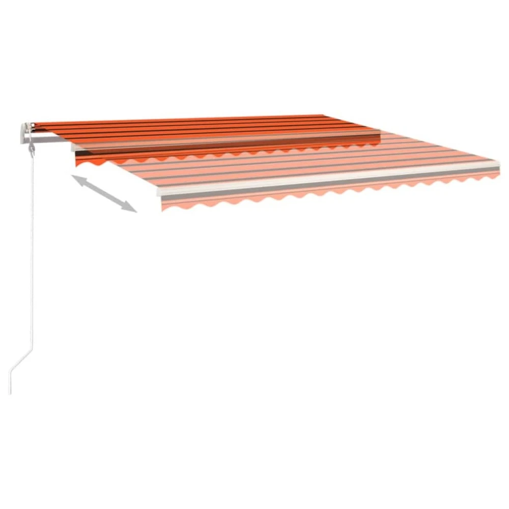 VIDAXL Auvent Rétractable Automatique 450x350 Cm Orange Et Marron 5 VIDAXL Auvent Rétractable Automatique 450x350 Cm Orange Et Marron – Image 3